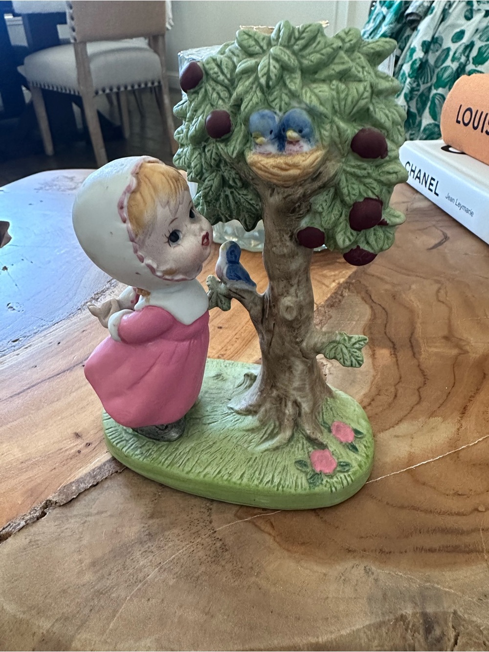 “LOVE IS KIND" Porcelain Figurine Girl with Birds by Eve Rockwell's George Good